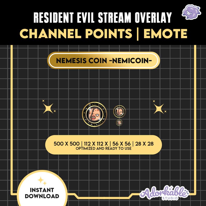 Resident Evil Coin Emote Nemesis | Twitch Stream Overlay | Channel ...