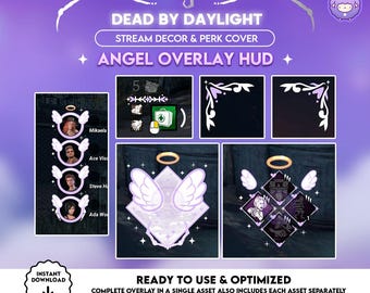 HUD Dead by Daylight Overlay Purple Angel | Perk Covers | DBD Decor Game Overlay | OBS