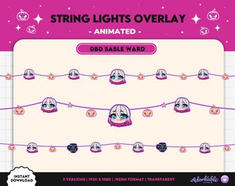 Dead by Daylight Stream Overlay Sable | Animated String Light | DBD Assets | Decor Game Overlay