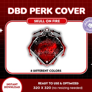 Dead by Daylight Perk Cover HUD Anti Stream Snipe | 8x Skull on Fire | DBD Stream Overlay | Twitch | Youtube | Kick | Święta
