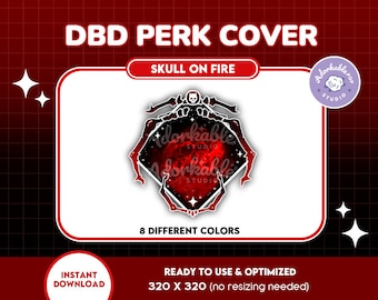 Dead by Daylight Perk Cover HUD Anti Stream Snipe | 8x Skull on Fire  | DBD Stream Overlay | Twitch | Youtube | Kick | Holidays