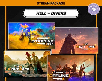 Animated Stream Package | Twitch | Kick | Youtube | Animated Neon Border | Chatbox | Game Screen | Webcam | Hell-Divers