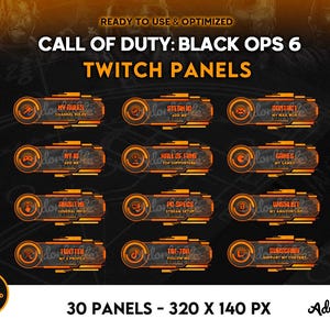 Black Ops 6 Twitch Stream 30 PANELS | COD Twitch Panels | Badges | Streamer | Aesthetic | Gaming | Gamer | Overlay | English