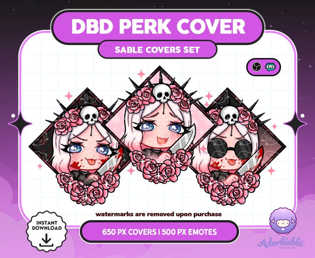 HUD Dead by Daylight Stream Overlay Sable | Perk Covers | DBD Assets ...