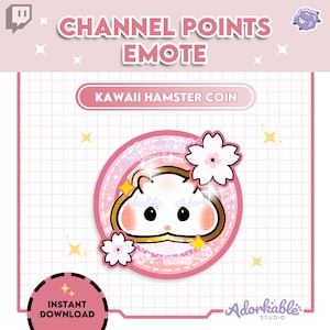HAMSTER CHANNEL POINT Cute Kawaii | Emote | Twitch | Youtube | Discord | Streamer | Streaming | Pastel | Pink | Overlay
