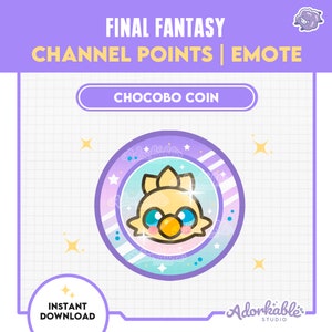 CHANNEL POINT Chocobo Final Fantasy | Emote | Twitch | Youtube | Discord | Streamer | Streaming | Videogames