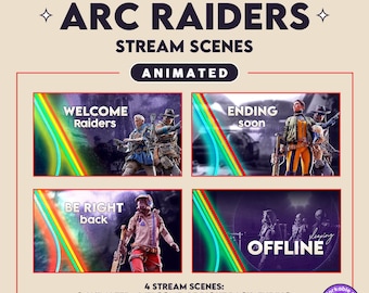 Sovrapposizione per lo streaming di Arc Raiders / Scene animate / Kick / YouTube / Twitch