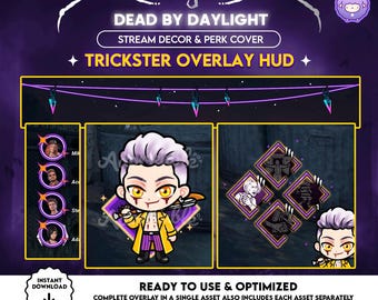 HUD Dead by Daylight Overlay Trickster | Perk Covers | DBD Assets | Decor Game Overlay | OBS