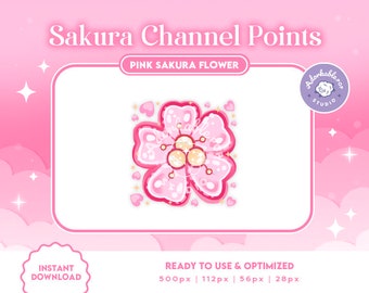 Puntos de canal Pink Sakura para transmisión / Twitch Coin / Emote / Emoji / Icono de punto de canal Twitch / Stream / Kick / Youtube / Superposición
