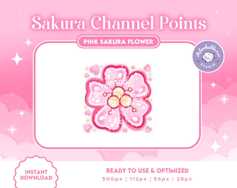 Pink Sakura Channel Points | Twitch Stream Overlay Icon | Assets - Etsy