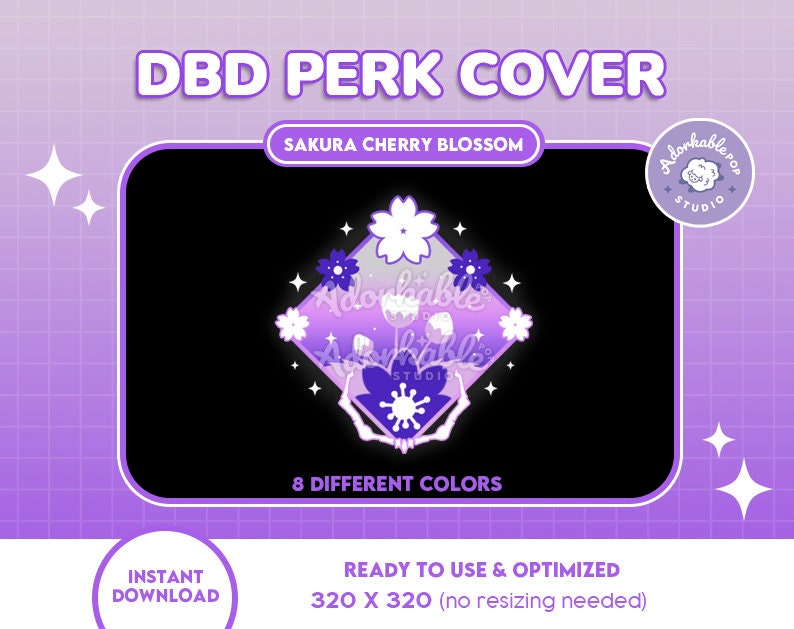 Dead by Daylight Perk Cover HUD Anti Stream Snipe | Sakura Cherry Blossom 8 colors | DBD Stream Overlay | Twitch | Youtube | Kick