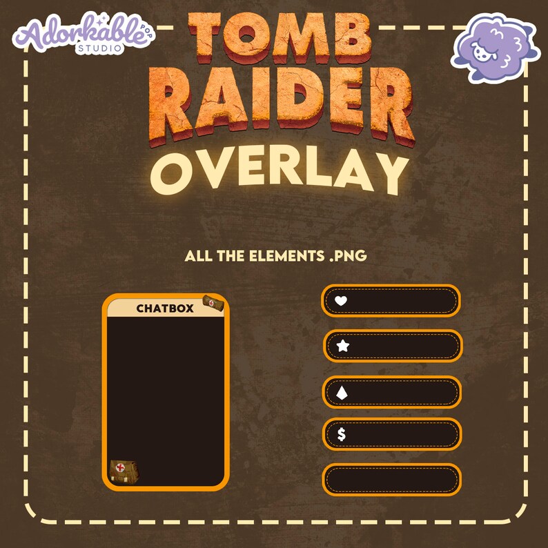 Tomb Raider Stream Twitch Overlay | Classic Gaming Design | Psone ...