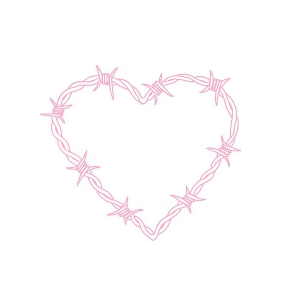 Digital Download Baby Pink Barbed Wire Heart DIGITAL DOWNLOAD