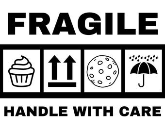 Fragile Handle with Care Cookie Label