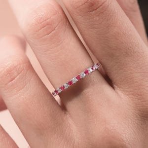 3.60Ct Ruby and Diamond Eternity Band, Lab Grown Diamond Ring, Ruby Ring, Wedding Band, Eternity Band, Lab Created Ring, Wedding Ring, Gift