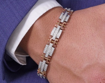 Mens 14k diamond best sale bracelet