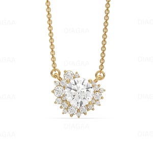 Round Diamond Necklace, Starburst Cluster Necklace, Lab Grown Diamond Necklace, Delicate Necklace, Bridal Necklace, Layering Necklace