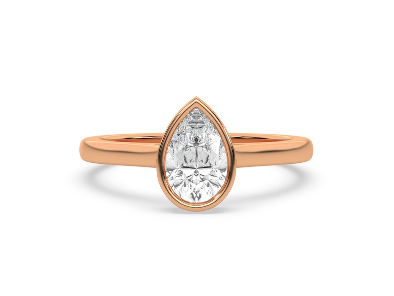 Pear Engagement Ring, Lab Grown Diamond Ring, Solitare Ring Female Promise Ring, Single Diamond Ring, Female Diamond Ring