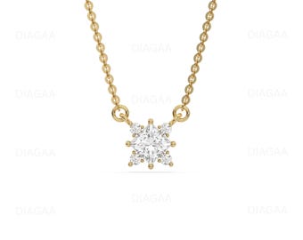Princess Necklace, Lab Grown Diamond Pendant Necklace, Princess Cut Diamond Necklace, Square Diamond Pendant, Bridal Necklace, Gift For Her