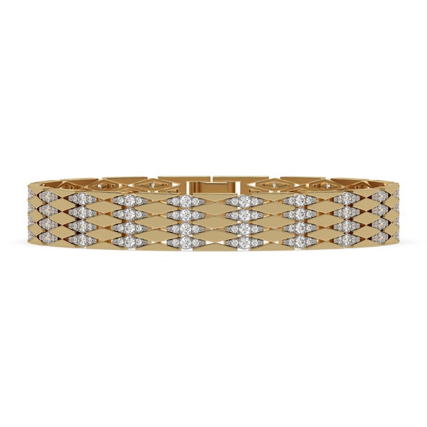 4.35 CT Mens Diamond Bracelet, Gold Cuban Link Bracelet, Handmade Bracelets, Designer Men Bracelets, Bracelet For Men