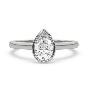 Pear Engagement Ring, Lab Grown Diamond Ring, Solitare Ring Female Promise Ring, Single Diamond Ring, Female Diamond Ring