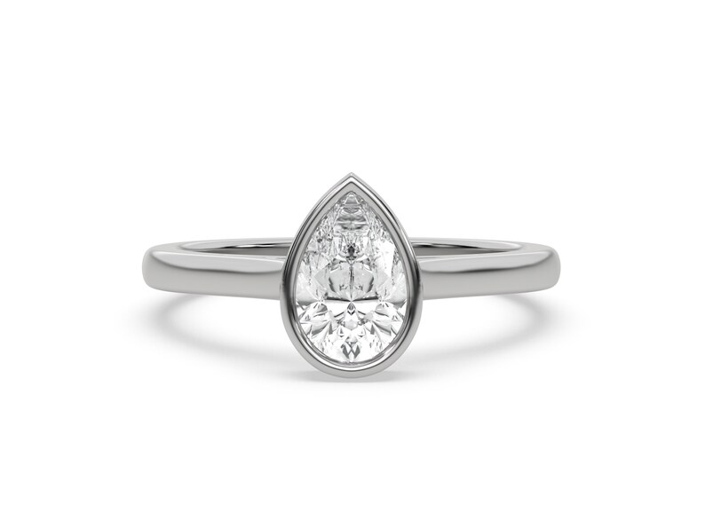 Pear Engagement Ring, Lab Grown Diamond Ring, Solitare Ring Female Promise Ring, Single Diamond Ring, Female Diamond Ring