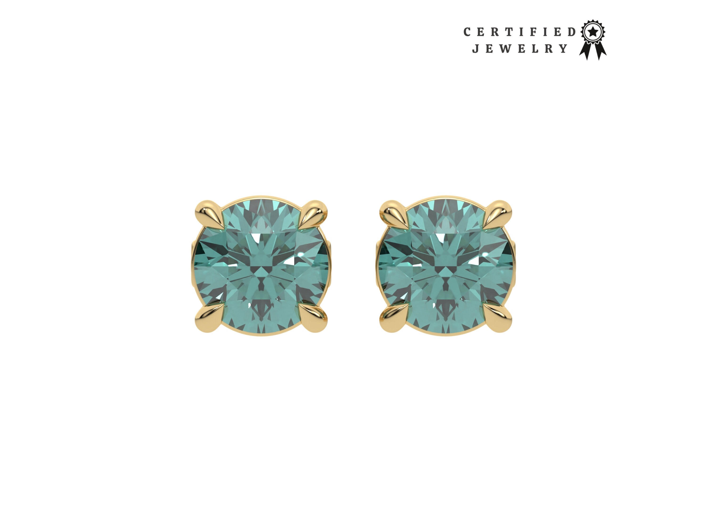 6 CT Green Diamond Earrings Round Diamond Stud Earring Solitaire Diamond Stud Earrings White Gold Diamond Earring For Women Etsy