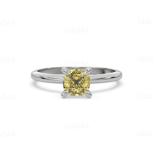 3 CT Yellow Diamond Ring, Cushion Cut Diamond Ring, Cushion Cut Wedding Ring, Cushion Engagement Ring, Yellow Diamond Jewelry, Gift