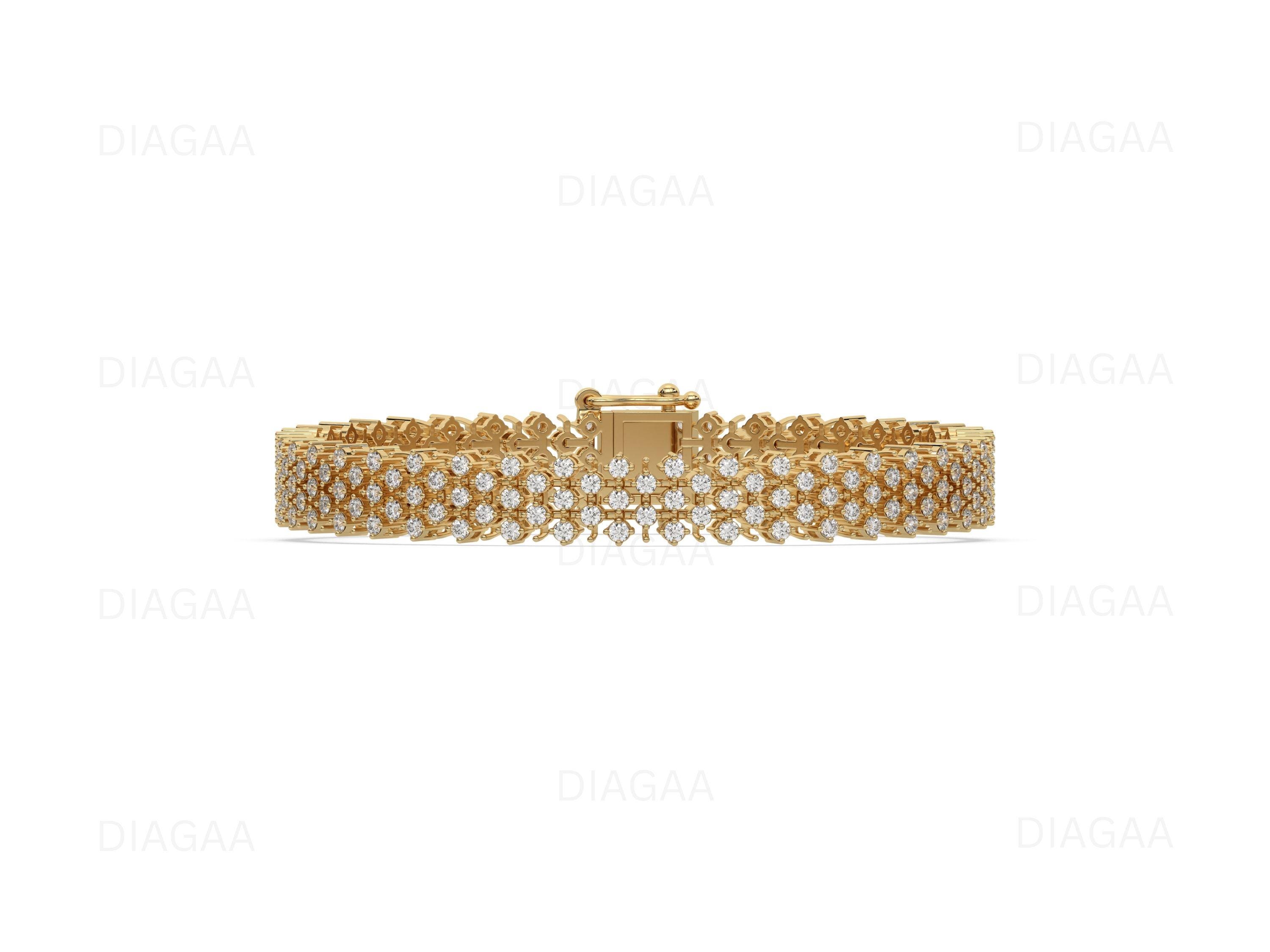 Lab Grown Diamond Tennis Bracelet, Alternating Diamond Bracelet for Women 14K Gold Tennis Bracelet, Handmade Jewelry Bridal Bracelet Gifts