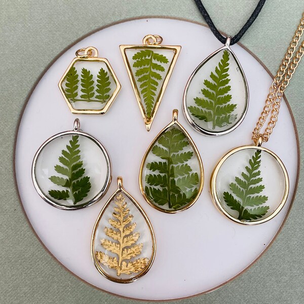 Custom Fern Necklace, Real Vermont Fern Pendant, Nature Jewelry