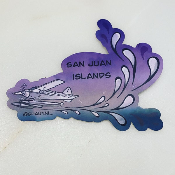 San Juan Island Float Plane Vinyl Sticker