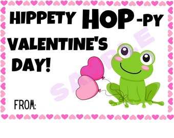 Frog Valentines, School valentines, Printable digital valentines for preschool, kids valentines, Cute animal valentines