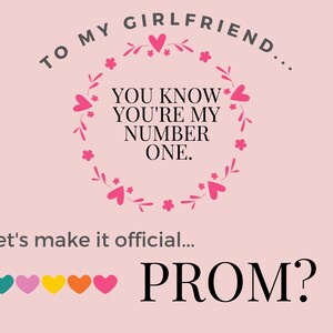 Girlfriend Promposal, Prom invitation for girlfriend, prom proposal, digital prom sign, printable prom ask sign