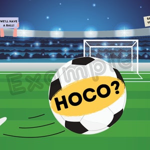 Soccer Homecoming Proposal, sports HOCO proposal, digital HOCO poster invitation, Homecoming poster sign proposal