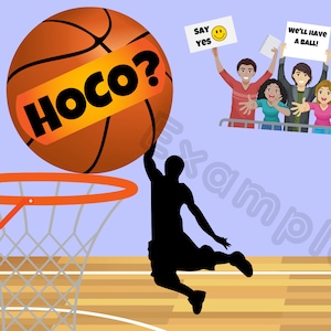 Basketball Homecoming Proposal, HOCO Invitation, Digital Homecoming Dance Poster Sign Invite Proposal
