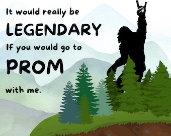 Bigfoot promposal, promposal ideas, prom invitation, prom posal poster, prom ask sign, printable promposal