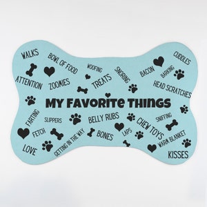 Adorable Dog Mat, Bone Shape, Favorite Things, Pet Mat, Dog food bowl mat