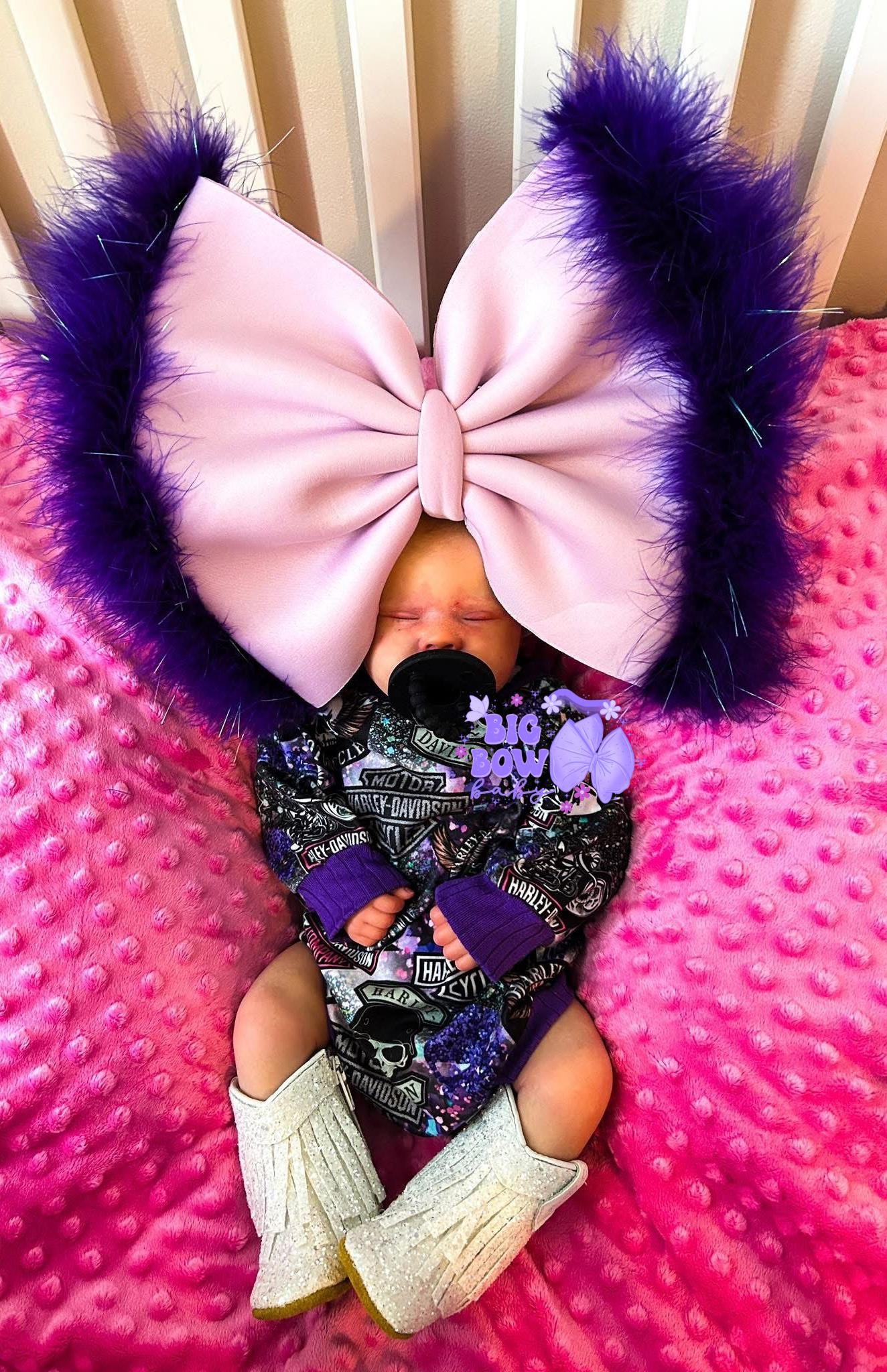 Baby Soft Wool Bow Headband & Booties Set – Cute Party Wear Accessory