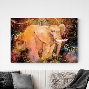 Elephant Abstract Wall Art | Wildlife Digital Art Print | Colorful Contemporary Art | Animal Home Decor | Living Room Art | Savanna Wall Art