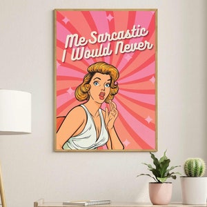 Trendy Retro Wall Art, Eclectic Poster, Pink Preppy Aesthetic Art, Retro Print, Vibrant Wall Art, Vintage Colorful Print, Preppy Poster