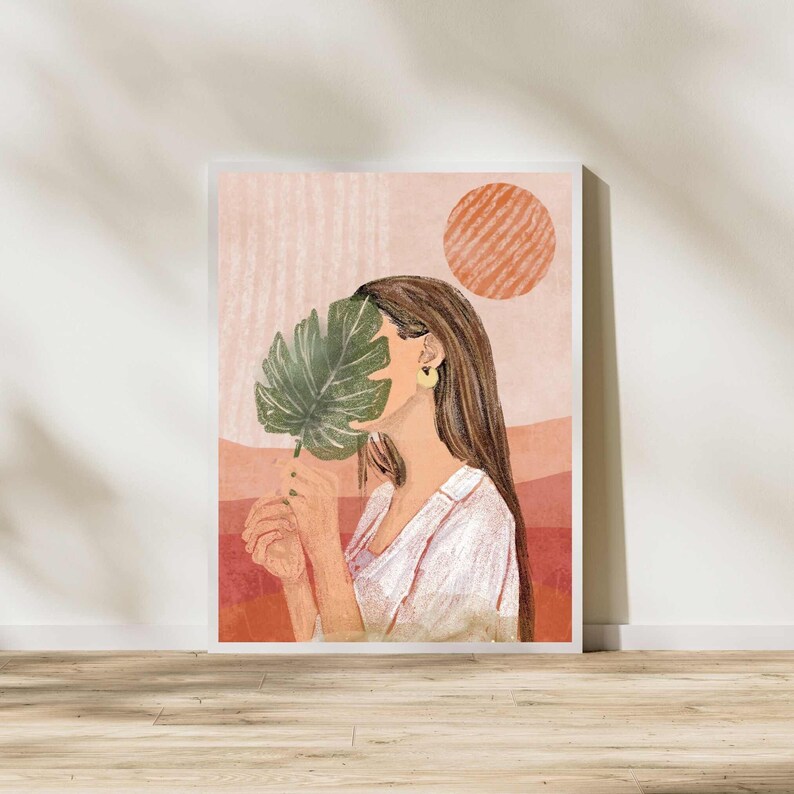 Boho Woman Art Print Female Art Neutral Female Wall Art Boho Girl Print ...