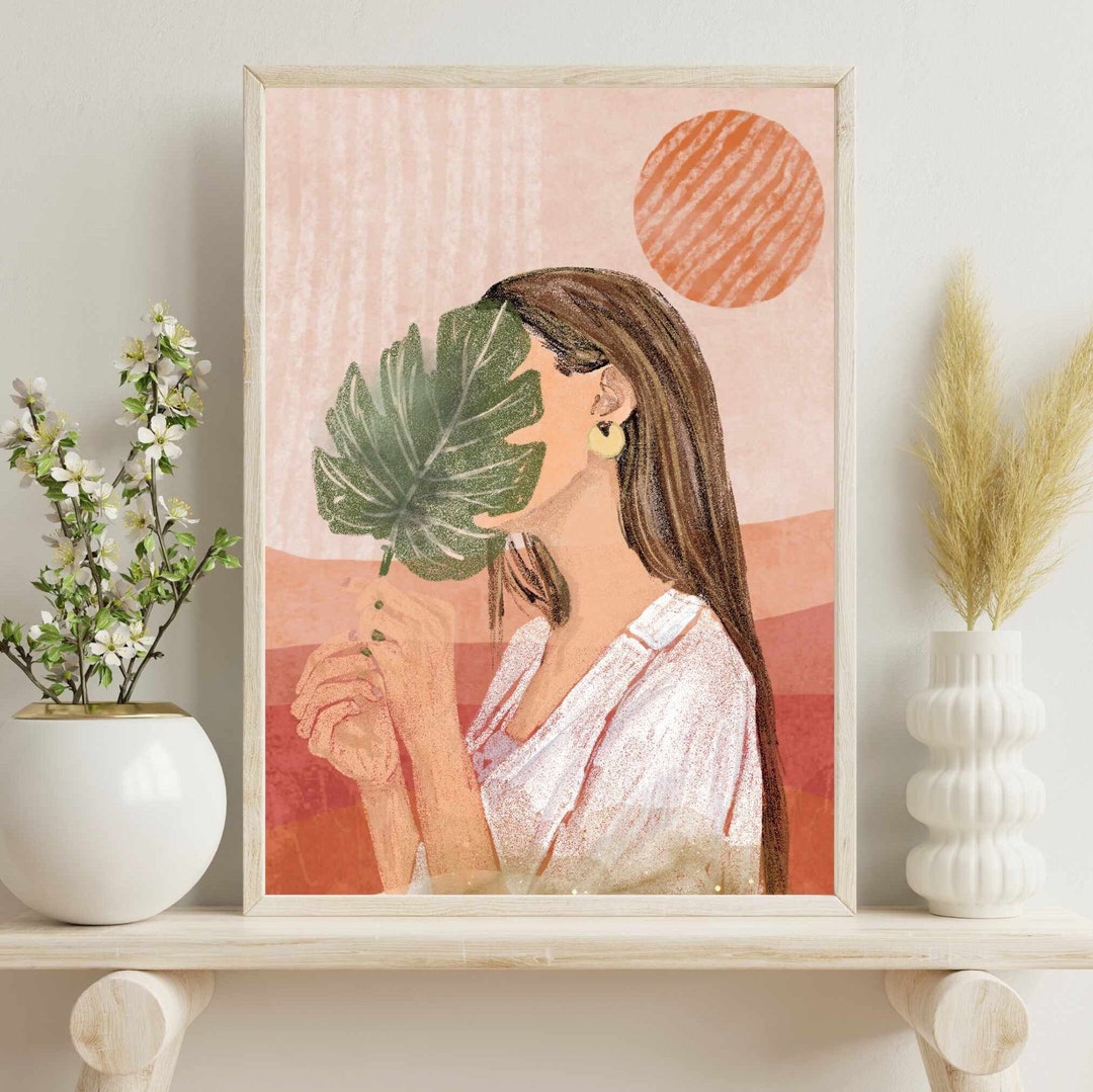 Boho Woman Art Print | Female Art | Neutral Female Wall Art | Boho Girl ...
