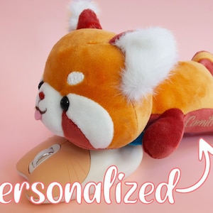 PERSONALIZED Plush Wrist support, Cute Red Panda, Custom Office, co-worker, girlfriend, graduation gift, mouse pad suppor
