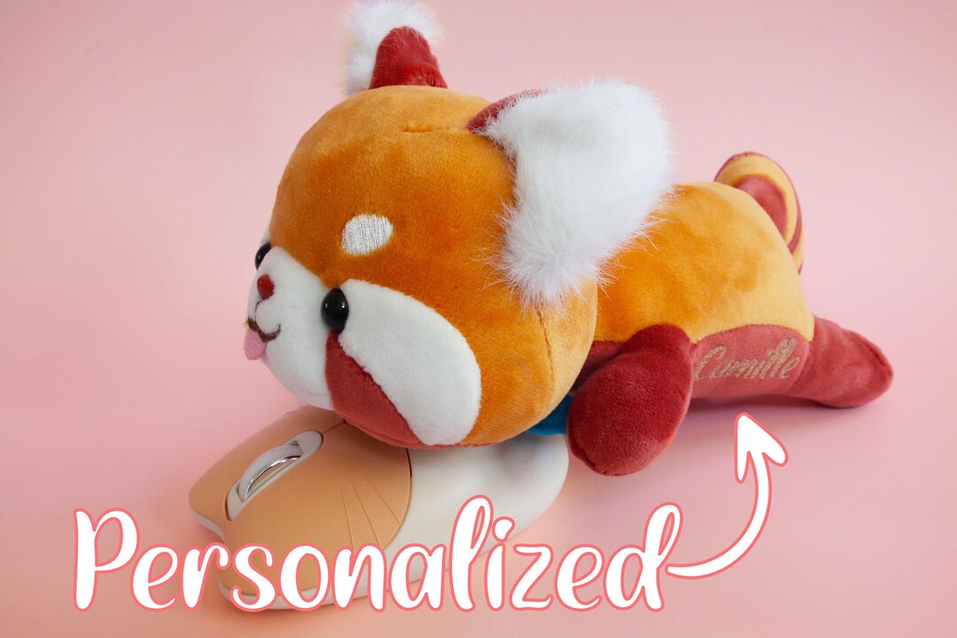 PERSONALIZED Plush Wrist Support, Cute Red Panda, Custom Office, Co