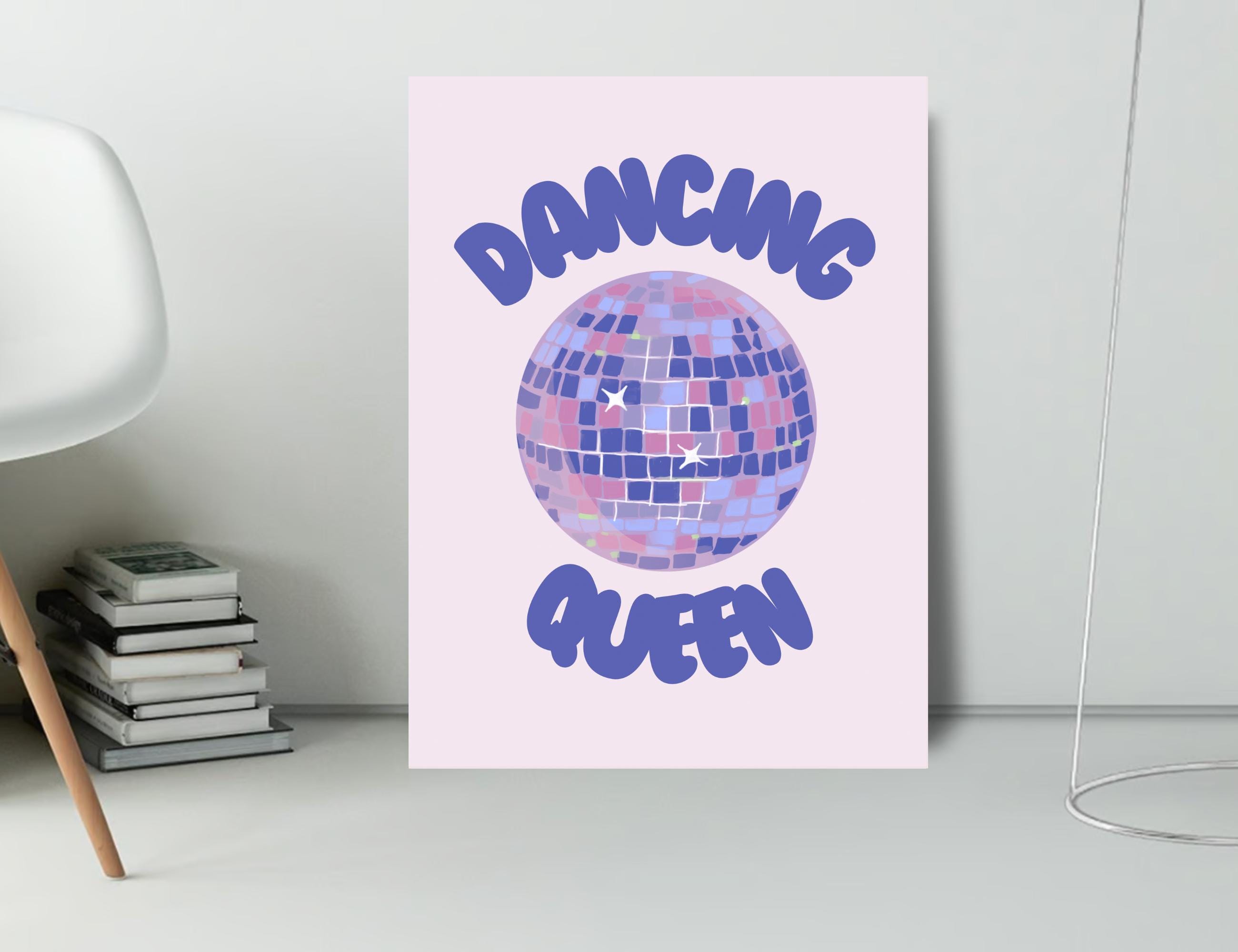 Mamma Mia Poster Dancing Queen ABBA Trendy Disco Wall Art Disco Ball ...