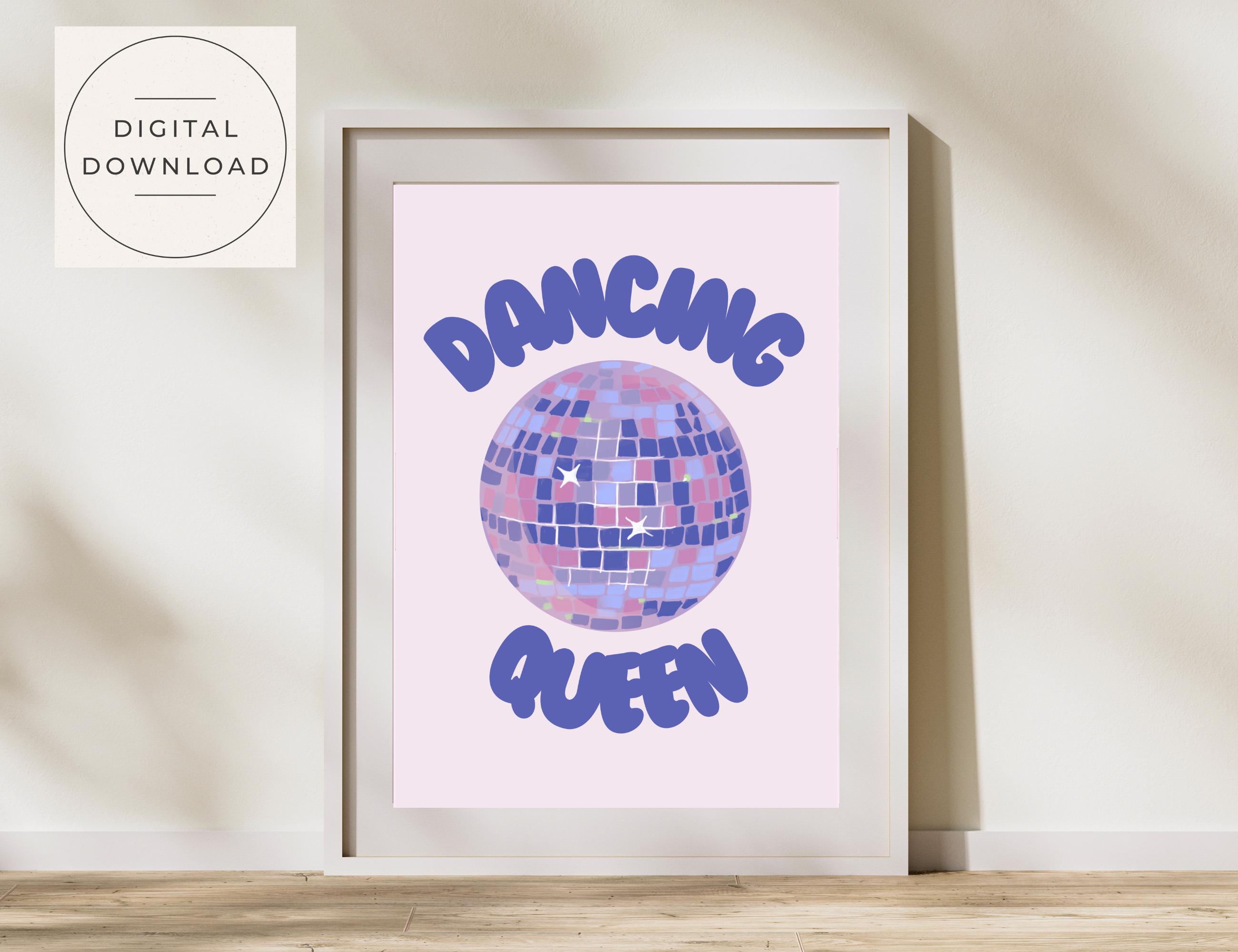 Mamma Mia Poster Dancing Queen ABBA Trendy Disco Wall Art Disco Ball ...