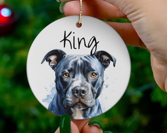 Pitbull christmas tree ornaments