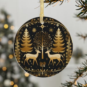 Scandinavian Christmas Ornament, Custom Ornament, Personalized Christmas Gifts, Scandinavian Print Design for Christmas Decor, Holiday Decor