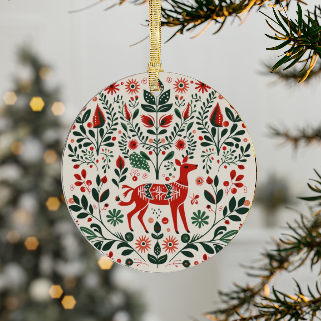Scandinavian Christmas Ornament, Custom Ornament, Personalized
