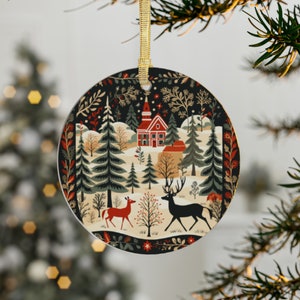Scandinavian Christmas Ornament, Custom Ornament, Personalized Christmas Gifts, Scandinavian Print Design for Christmas Decor, Holiday Decor
